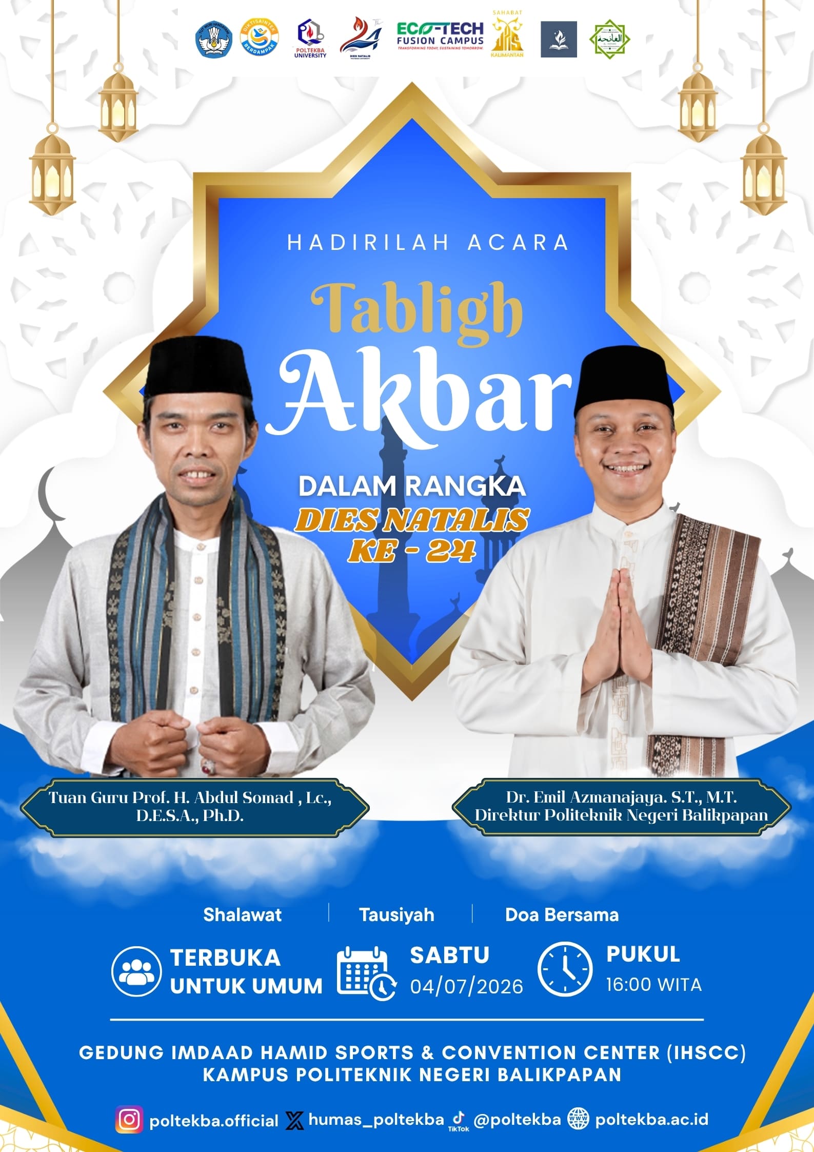 Tabligh Akbar Dies Natalis ke-24 Poltekba Bersama Ustadz Abd