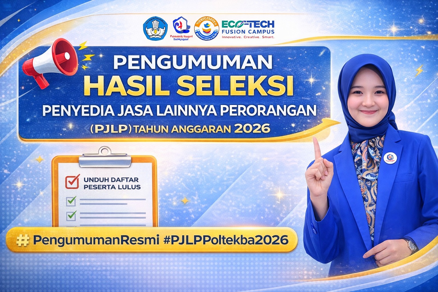 Pengumuman Hasil Seleksi Penyedia Jasa Lainnya Perorangan (PJLP) Tahun Anggaran 2026