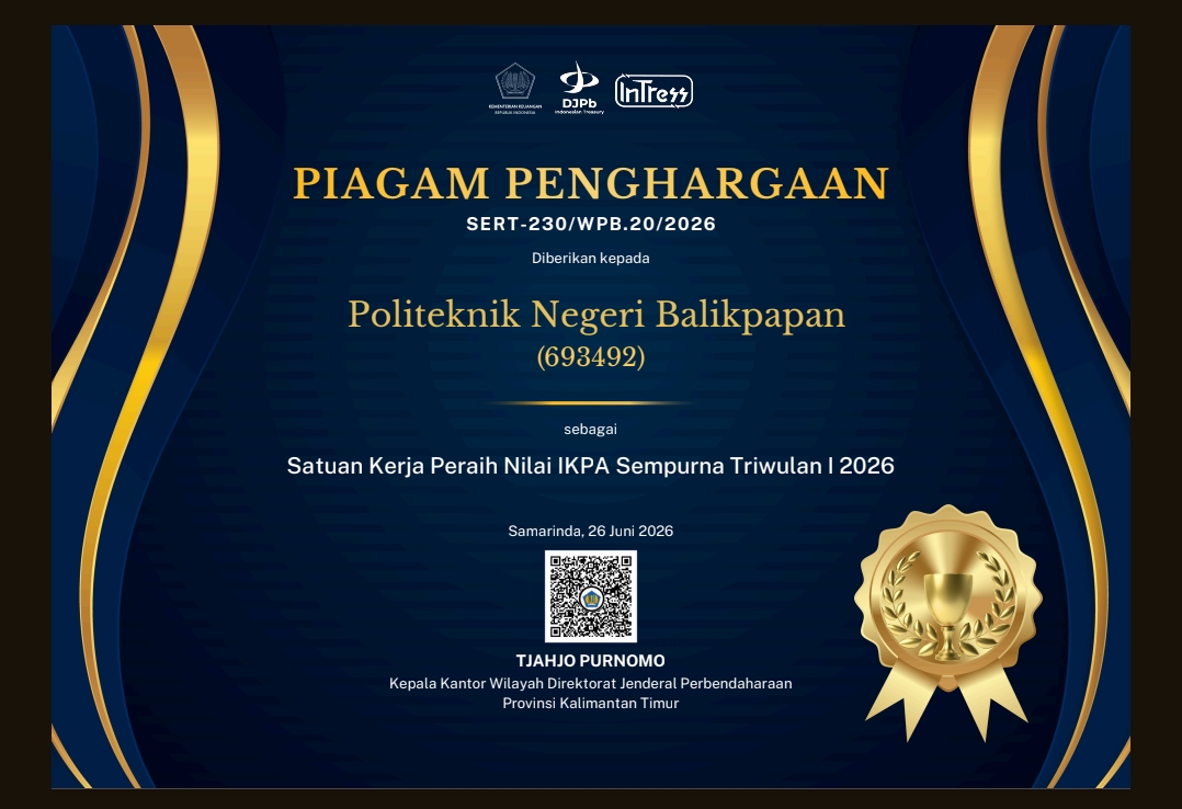 Poltekba Raih Penghargaan IKPA Sempurna Triwulan I Tahun 202